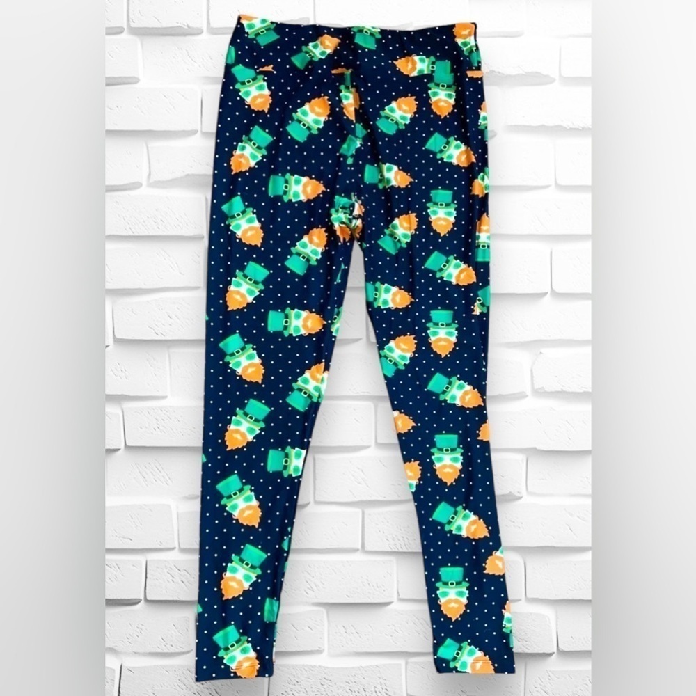 LuLaRoe Women’s TC Leggings Kelly Green Leprechauns Irish St. Patrick’s Day